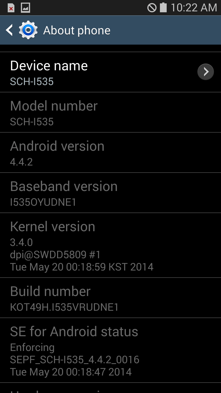 Android Build - About Phone
