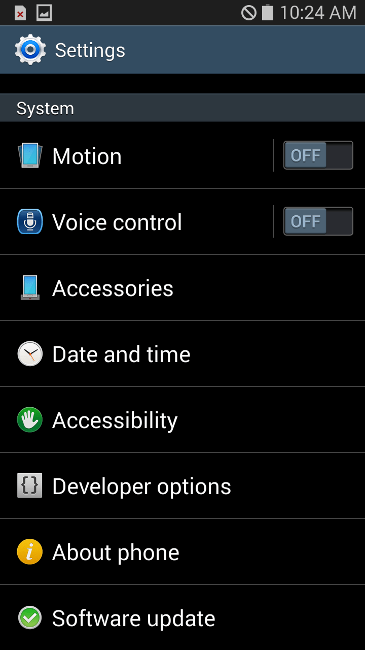 Android Settings Menu - Developer Options