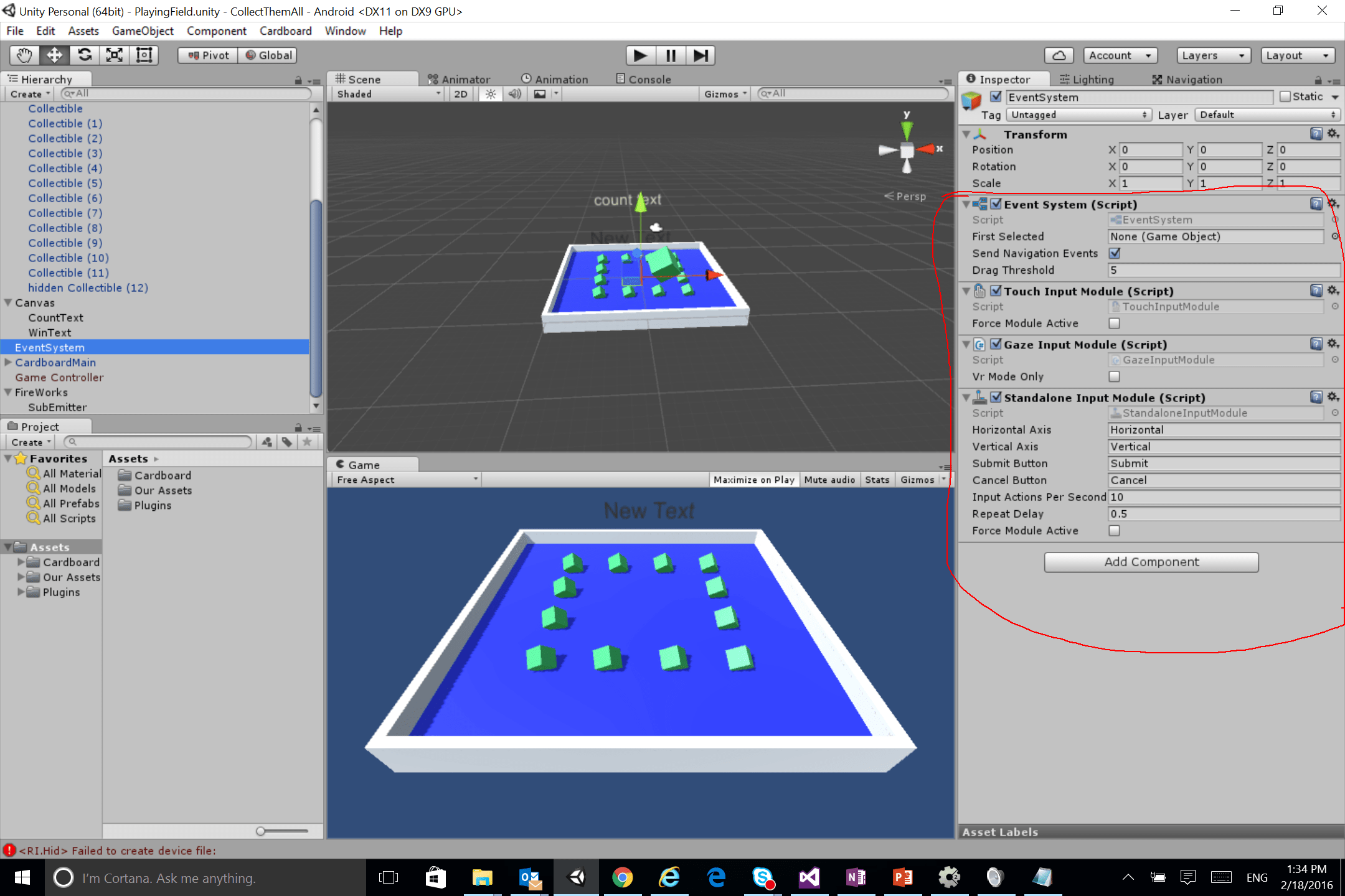 Components on EventSystem