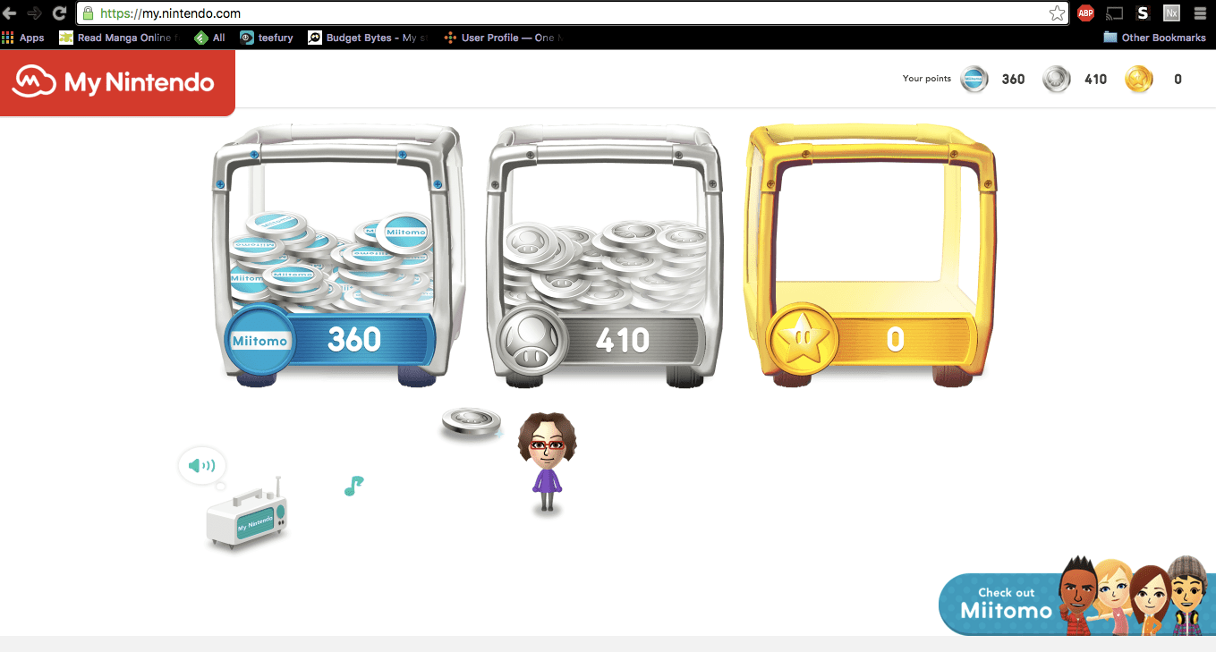 Screenshot of new rewards program